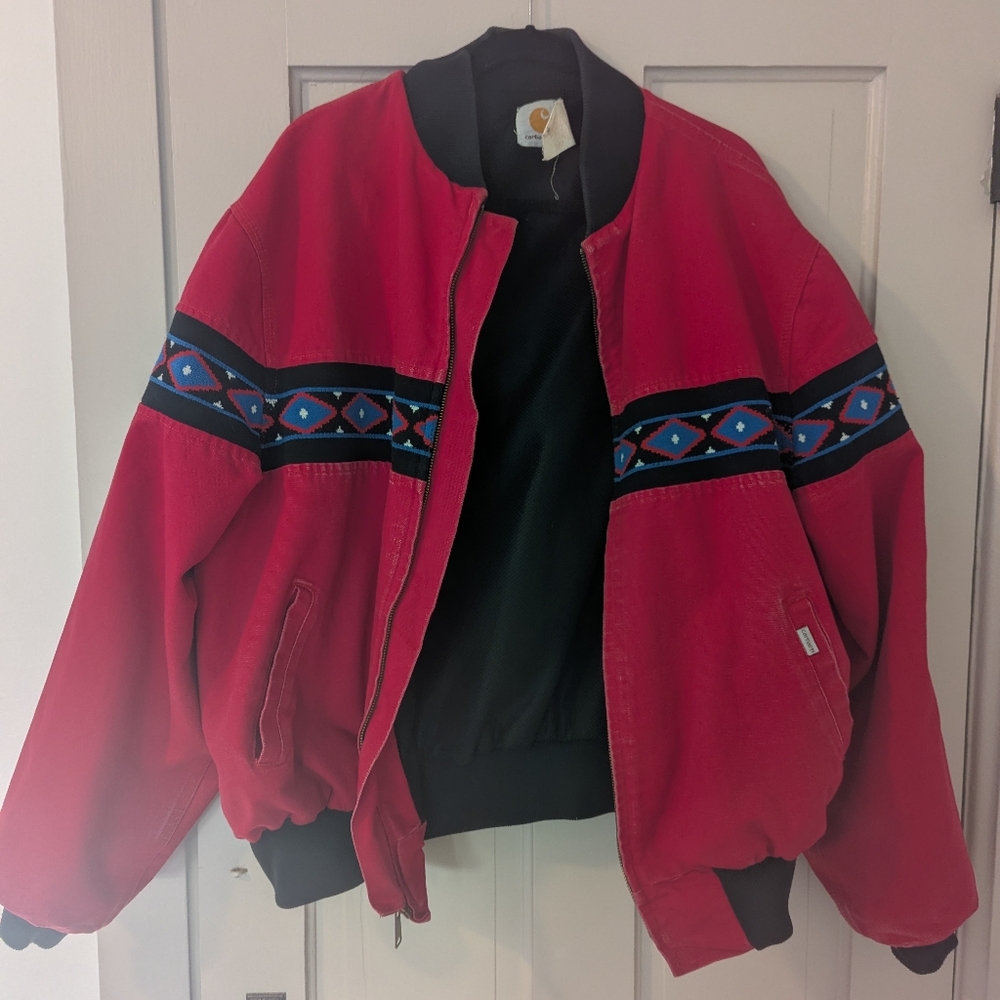 Vintage Carhartt Aztec Bomber Jacket - Picture 2 of 5